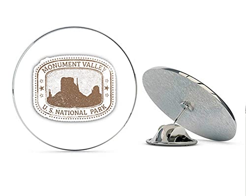 Monument Valley National Park USA Grunge Retro Stamp Round Metal 0.75" Lapel Pin Hat Shirt Pin Tie Tack Pinback2
