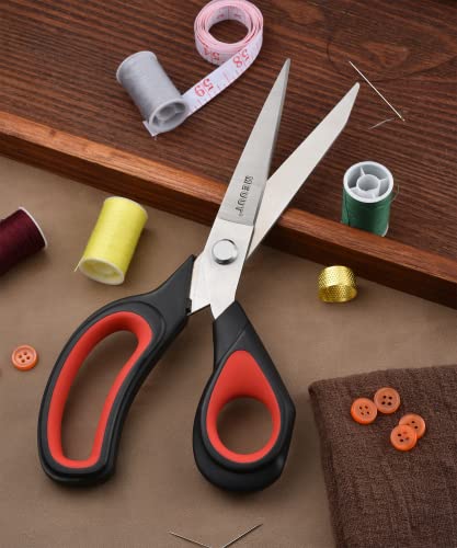Meuut 9.5 Inch Multipurpose Scissors Fabric Scissors -2 Pack Heavy Duty Sewing Shears Tailor Scissors For Fabric Leather Ribbon Cardboard Cutting Scissors #TOP5