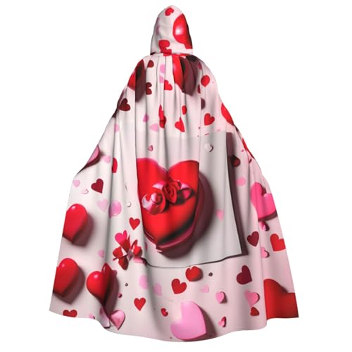 Cape à capuche imprimée Saint-Valentin costume adulte unisexe pour magicien et vampire