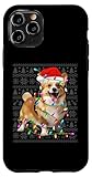 custodia per iphone 11 pro corgi dog santa hat xmas lights corgi dog ugly christmas