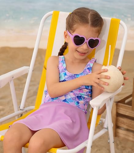 Yousie Girls Swimsuit One Piece Tropical Kids Bathing Suit Swimwear Adjustable Swim Dress 5-9 Years4