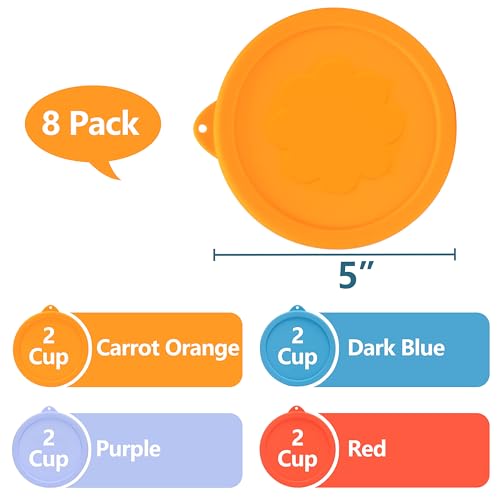 Image of LUVCOSY 2 Cup Silicone Replacement Lids Storage Cover for Pyrex 7200-PC Glass Bowls (Container not Included) 8 Pack Microwave, Dishwasher and Freezer Safe