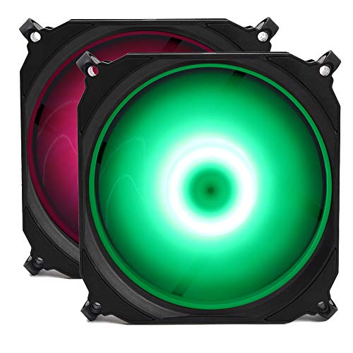 RGB PC Fans 120mm - PANOMOUNTS 12025DRGB Quiet 12V DC 120mm 25mm 2Pin RGB LED Auto Changing Gaming PC Computer CPU Case Fan 2-Pack