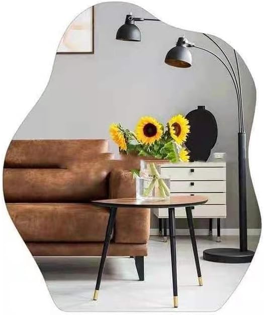 Allpdesky Aesthetic Room Decor Desk Mirror, Decorative Locker and Table Frameless Cloud-Shaped Asymmetrical Mirror thumbnail