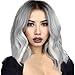 Produktbild Rosennie Damen Mode Perücke Schwarz Und Grau Gradient Perücken Kurz lockige Cosplay Perücke Lolita Style Anime Kostüm Perücken Schwarz Ombre Grau Frauen Synthetic volle Perücken (Grau)