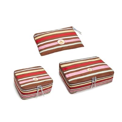 Tagi. Popcorn Stripes Compression Packing Cube for Travel – Waterproof Durable Luggage Organizer Bag, Smooth Zipper Space Saver for Suitcase, Must-Have Travel Accessory