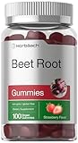 Horbäach Beet Root Gummies | Advanced Formula | 100 Count | Vegan, Non-GMO & Gluten Free | Strawberry Flavor