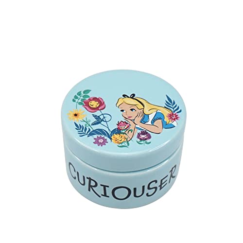 Half Moon Bay, Disney Alice In Wonderland Ceramic Trinket Box Round, Trinket Box With Lid, 5.5x7.7cm Home - Image 3