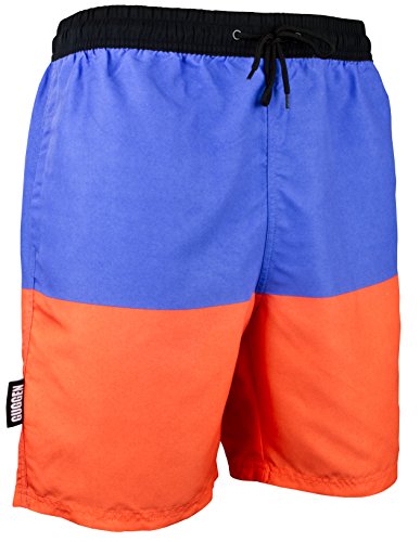 GUGGEN Mountain Maillot de Bain pour Homme Beach Shorts Boxer Trunks Plage ete Rayure Motif Bleu L Cover