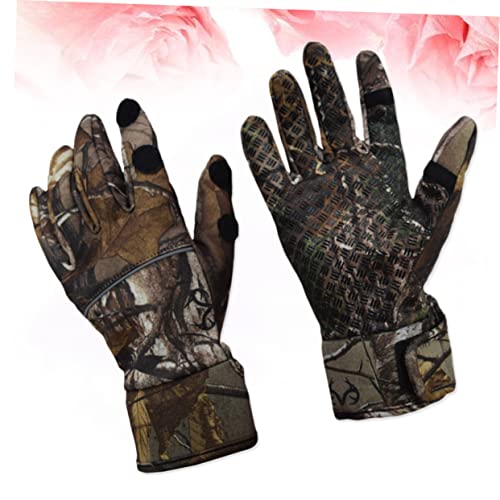 HEASOME 1 Par De Luvas De Camuflagem Luvas Sem Dedos Luvas De Camuflagem Dacron Luva Sem Dedos Luva