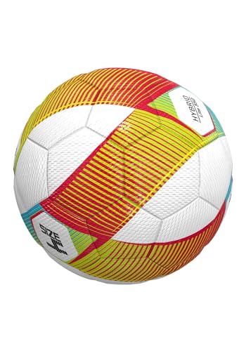 Erima Unisex Jugend HYBRID LITE 350 Fußball (7192406), rot/Curacao, 4