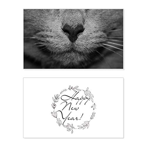 Foto de gato para Año Nuevo con un hermoso mensaje de bendición y tarjeta conmemorativa