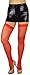 ToBeInStyle Women’s Flirtatious Hip Criss Cross Lace Fishnet Garter Belt Stockings - Red