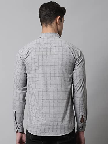Image of Majestic Man Cotton Checkered Slim Fit Casual Shirt For Men