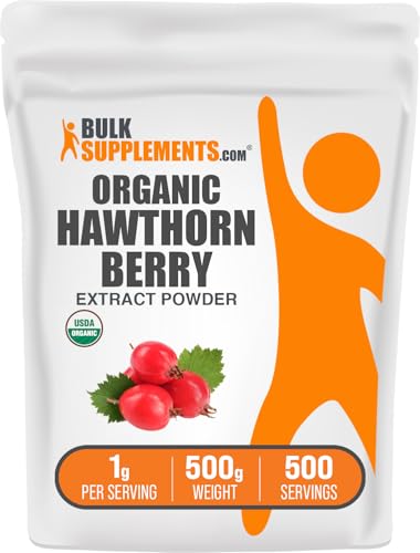BulkSupplements Organic Hawthorn Berry Extract Powder 500g