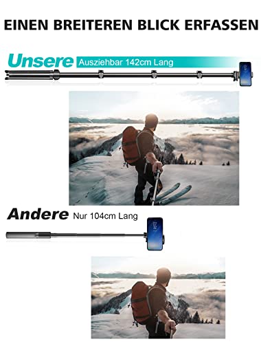 Handystativ Cirycase 142 cm mit Bluetooth-Fernbedienung und universeller Kompatibilität