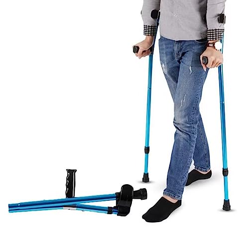 Muletas para caminar, muletas plegables portátiles para antebrazo, ligeras y ergonómicas, ayuda para caminar para adultos