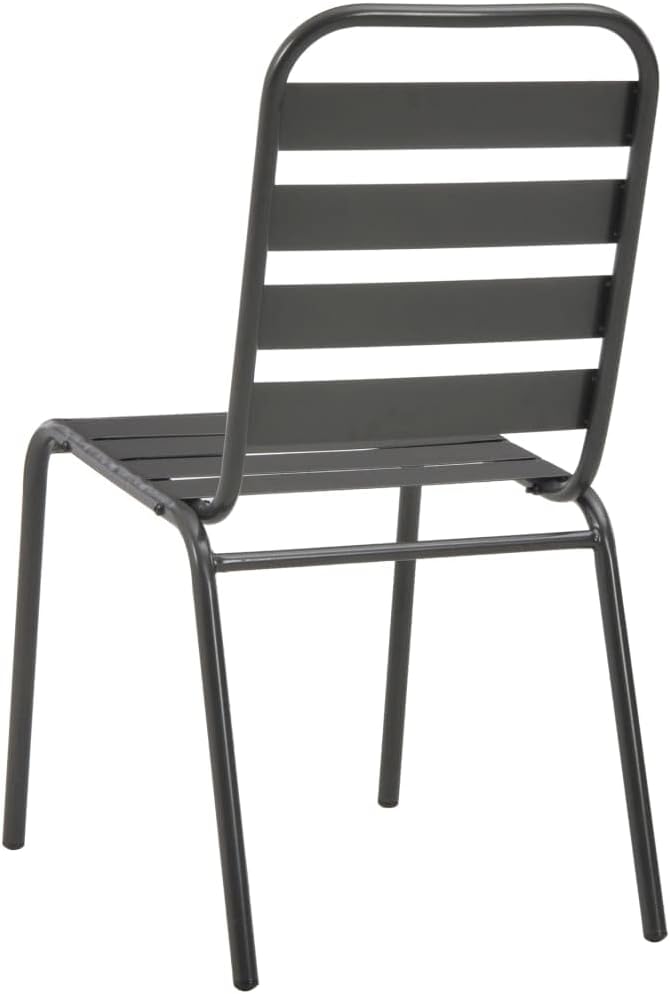 Patio Chairs 4 pcs,Outdoor Dining Chairs,Patio Chairs,Outdoor Patio Furniture,Kitchen Chairs,Slatted seat,Stackable,Weather Resistant,for Indoor and Outdoor, Mesh Design Steel Black