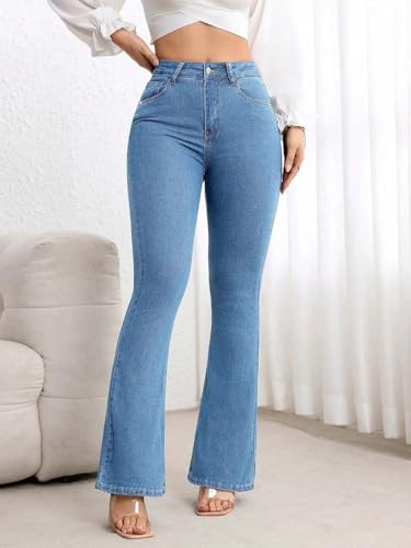 Image of KOTTY Women's High Waist Flared Fit Stretchable Denim Jeans for Casual