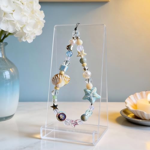 Image of Cute Beaded Camera Wrist Strap for Phone, Digital Camera Charm Lanyard, Pearl Beaded Chain for Bag Keychain Gift