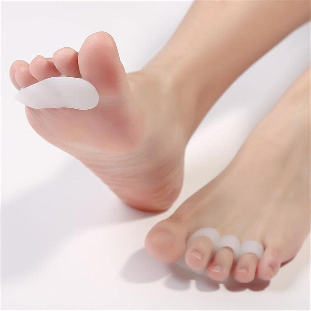 4 Separatori 3 anelli per dita dei piedi, cuscinetti in gel per dita dei piedi a martello in silicone, per sollievo dal dolore per dita a martello, dita sovrapposte,