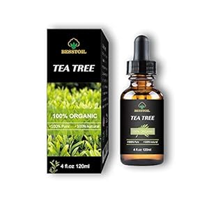 Aceite esencial de árbol de té 100% orgánico puro y sin diluir, uñas faciales, cabello y difusor, tratamiento para el…