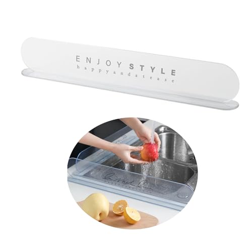 ETRAVEL キッチン水はねガード 水はね防止パネル パーテーション 水はね防止プレート おしゃれ 水はねガード 透明 水跳ね防止スタンド シンク キッチン用 取付簡単 (モデルA, 1)