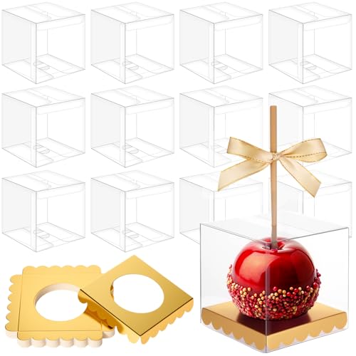 Weysat Candy Apple Gift Boxes with Bases, 100 pcs
