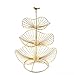 IAN LAU obstschale 3 Stufe Obstkorb DREI Stufe Obstkorb Große Obstschale for Esstisch & Küchenzähler Organizer Moderner Obstkorb. Obst Etagere schmücken (Color : Gold)