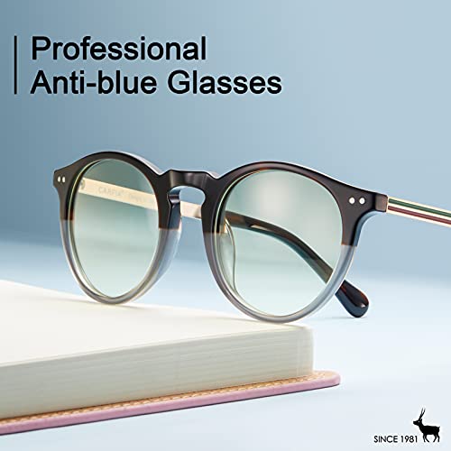 Image of CARFIA Acetate Round Blue Light Blocking Glasses for Women Anti Eye Eyestrain Computer Gaming Glasses CA5373NF