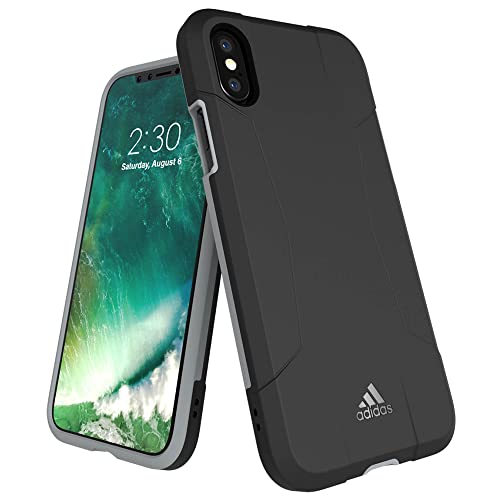 adidas Solo Cover Coque Rigide Compatible avec Apple iPhone X/XS Noir/Gris