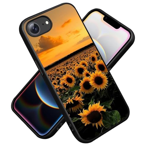 ZXHSBROK for iPhone 16e Case & iPhone 17e Case, Premium Slim Silicone with [Soft Anti-Scratch Microfiber Lining] Shockproof Protective Cover for iPhone 16e & iPhone 17e 6.1", Sunflowers