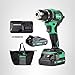 Metabo HPT 18V MultiVolt Cordless Brushless Hammer Drill Kit, Compact Power Drill with 2 Lithium-Ion Metabo Batteries, Charger, Carrying Bag and Accessories, High Torque, 2-Speed, DV18DEX