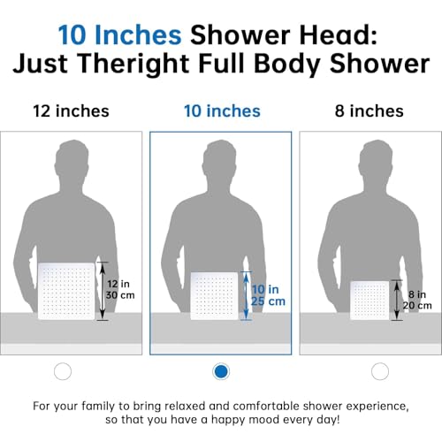 G-Promise All Metal 10 Inches Rainfall Shower Head with Handheld Spray Combo, 3 Settings Diverter, Adjustable Extension Arm with Lock Joints, 71 Inches Stainless Steel Hose (Chrome)
