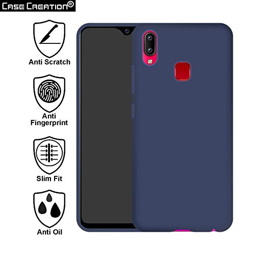 Image of Case Creation Luxurious OG Series for Vivo Y91 Case Cover,Anti-Dirty Slim Case Frosted Matte Cute Candy TPU Raised Bezel (Splash of Color) Back Cover for VivoY91 -Navy Blue
