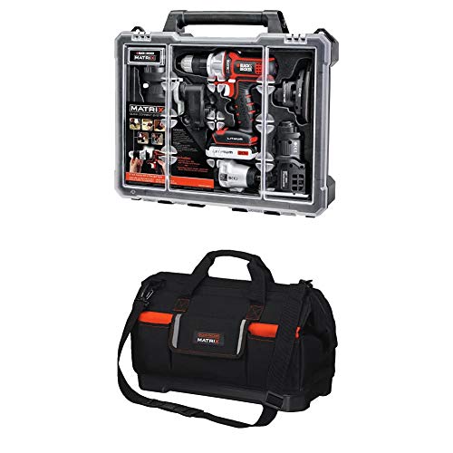 Black & Decker BDCDMT1206KITC Matrix 6 Tool Combo Kit with BDCMTSB Matrix Wide-Mouth Storage Bag