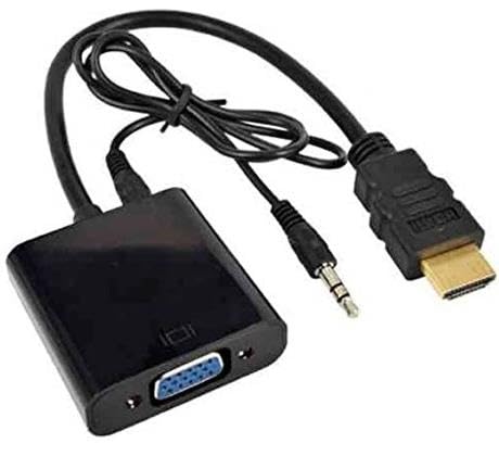 8844 Dijital HDMI to Vga Ses Destekli Monitör Görüntü Çevirici Aparat HDMI Çıkışlı Bilgisayarların Görüntüsünü Vga Girişli Monitör, Projeksiyon vb Görüntü Cihaza Aktarır (Siyah+Ses)