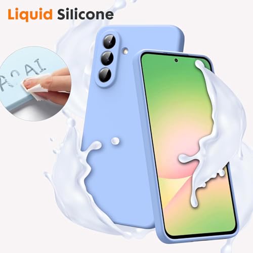 Image of DIZORO Microfiber Candy Case for Samsung M56 / F56 5G Smooth Touch Cushion Liquid Soft Silicone Gel Rubber Phone Cases Non-Slip Full Body Protective Shockproof Back Cover (Carolina), Blue