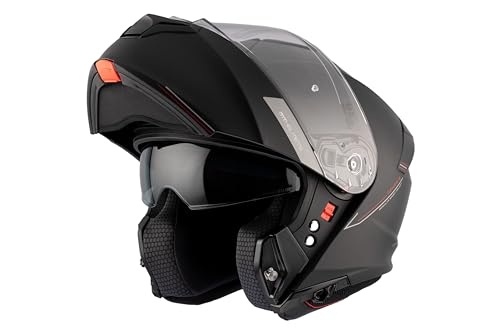 MT HELMETS Genesis SV – Casco Moto Modular con Visor Solar Retráctil, Calota HIRP, Pantalla Antivaho y Preparado para Intercomunicador | Homologado ECE 22.06 & DOT