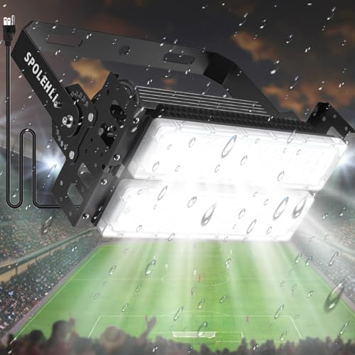 LED Stadium Light – 600W Equivalent High Mast Flood Light 16,000LM, IP66 Waterproof, 50,000Hrs Lifespan, 120° Wide Beam for Tunnels/Parking Lots/Fields – Super Bright & Energy-Saving (100W, 85V-305V)