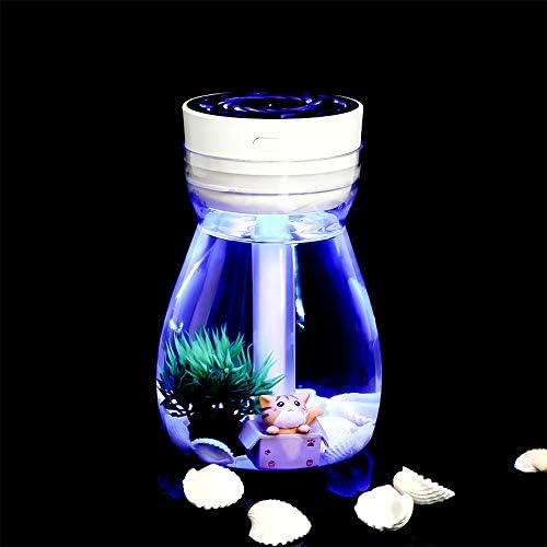 Liseng Cute Cool Mist Humidifier Office Bedroom Air Purifier Usb Charging Kawaii Air Humidifier With Led Light Air Moisturizing Bottle(White)