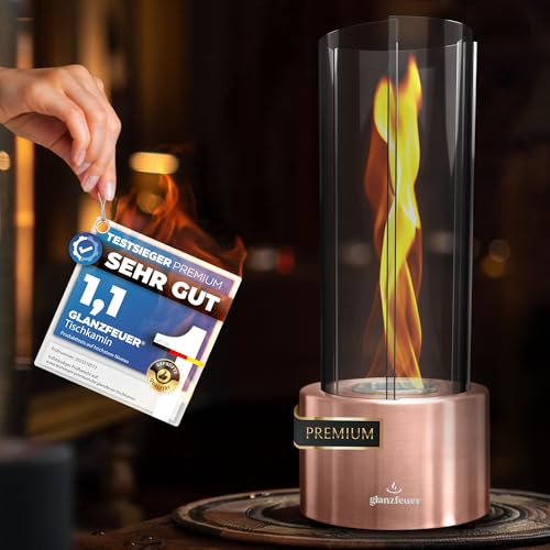 Glanzfeuer Bioethanol Feuerschale Outdoor & Indoor – Extra Lange Brenndauer mit Wirbelflamme – Tischfeuer Deko – Kaminfeuer Feuersäule – Garten Dekoration & Geschenk Glanzfeuer Bioethanol Feuerschale Outdoor & Indoor – Extra Lange Brenndauer mit Wirbelflamme – Tischfeuer Deko – Kaminfeuer Feuersäule – Garten Dekoration & Geschenk