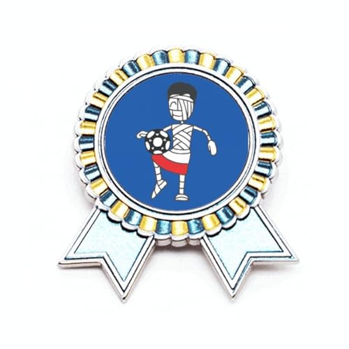 Broche ballon football polonais en métal M pour vêtement haut du genou