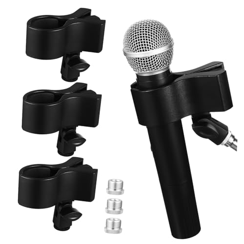 YARNOW 3Pcs Adjustable Mic Clip Holders Premium Microphone Holders for Stand Reusable Drop Resistant for Broadcasting Recording Studios