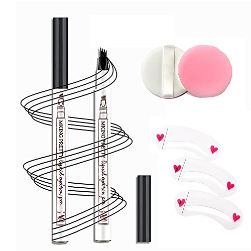 2PCS Gray Eyebrow Pencil,Microblading Eyebrow Pen,Eyebrow Tattoo Pen,Brow Pencil,Waterproof Long Lasting Eyebrow Kit for Creating Natural Eyebrow Makeup