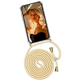  OneFlow «Twist Case» Funda con Correa para teléfono móvil Compatible con iPhone 5s / 5 / SE (2016), Funda Colgante para teléfono Inteligente, Hecha de Silicona, Amarillo Dorado