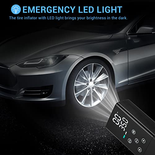 Uabrla Tire Inflator Bike Pump, Portable Air Compressor For Car Tires, Electric Air Pump For Bike, Balls, Touch Screen, Auto Shut-Off With Presta And Schrader Valve #TOP4