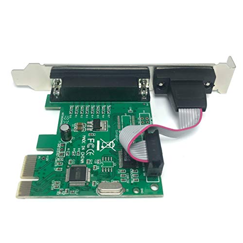 Pcie Combo Serial Parallel Expansion Card Pci Express To Printer Lpt Port Rs232 Com Port Adapter Ieee 1284 Controller Card Wch382 Chip For Desktop Pc Windows 10 With Low Bracket #TOP2