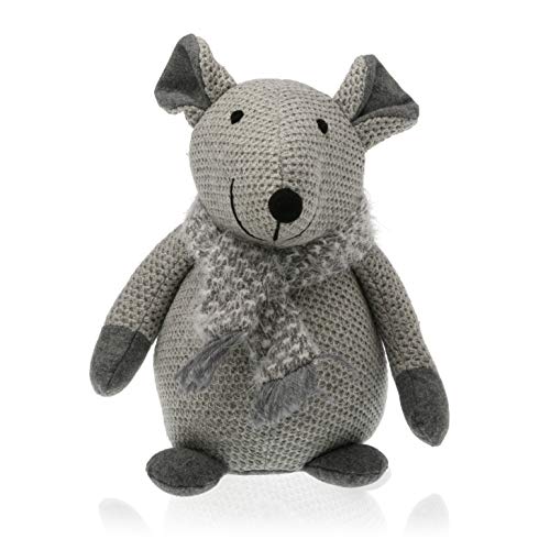 Versa Sujetapuertas Raton Figuritas Decorativas, Poliéster, Multicolor, Única