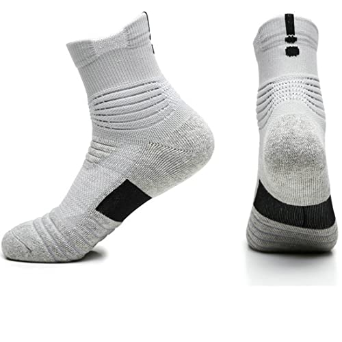 Image of 3 Pack Compression Basketball Socks Performance Cushioned Athletic Crew Sports Running Cycling Sock